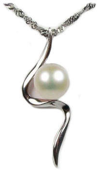 Blue Pearls Kettenanhänger Anhänger in 925-Sterlingsilber und mit weißen Perlen