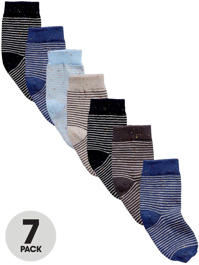 Mini V by Very Boys Neppy Striped Socks (7 Pack)