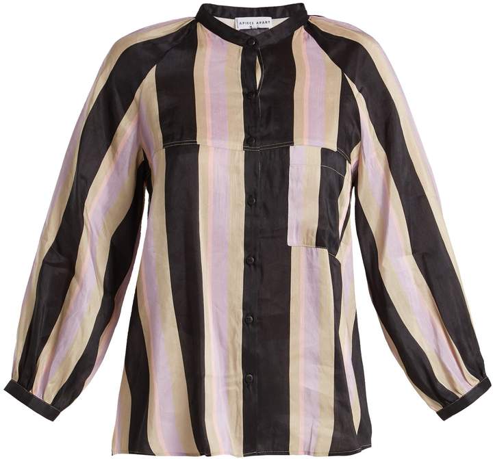Ioona striped linen-blend blouse
