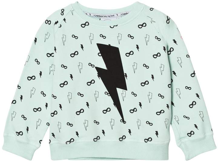 Scamp & Dude Mint Green Lightning Print Sweatshirt
