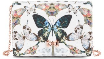Ted Baker London Strisa Butterfly Print Clutch - Ivory