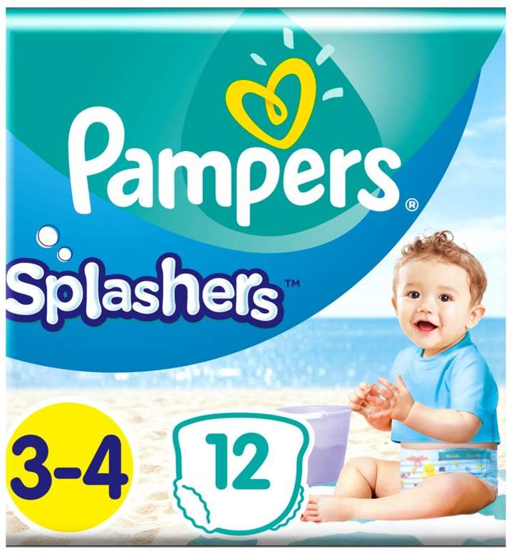 Pampers Splashers Size 3-4, 12 Disposable Swim Pants, 6-10kg