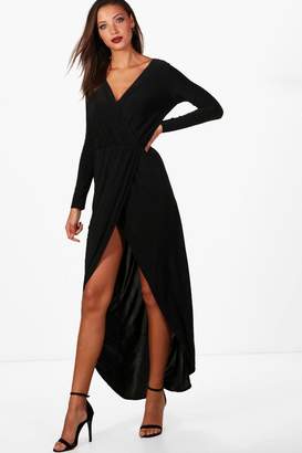 boohoo Tall Slinky Wrap Maxi Dress boohoo Tall Slinky Wrap Maxi Dress