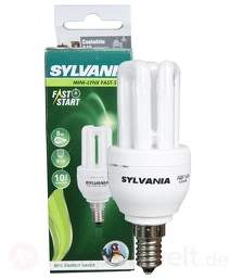 E14 Sylvania Mini-Lynx Fast-Start Energiesparlampe