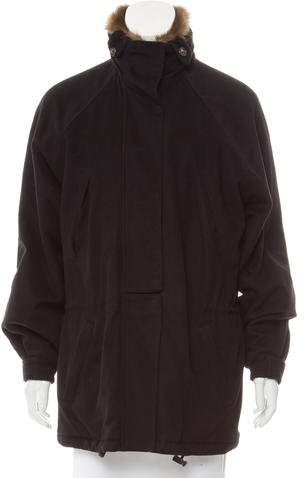 Fur-Trimmed Cashmere Coat
