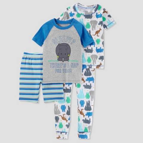 Just One You made by carter Toddler Boys' 4pc Sleepy Rhino Pajama Set - Just One You® made by carter's Blue