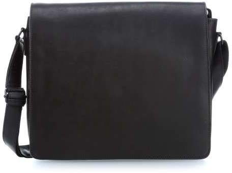 Futura M 11'' Laptop Messenger glattes Rindsleder schwarz