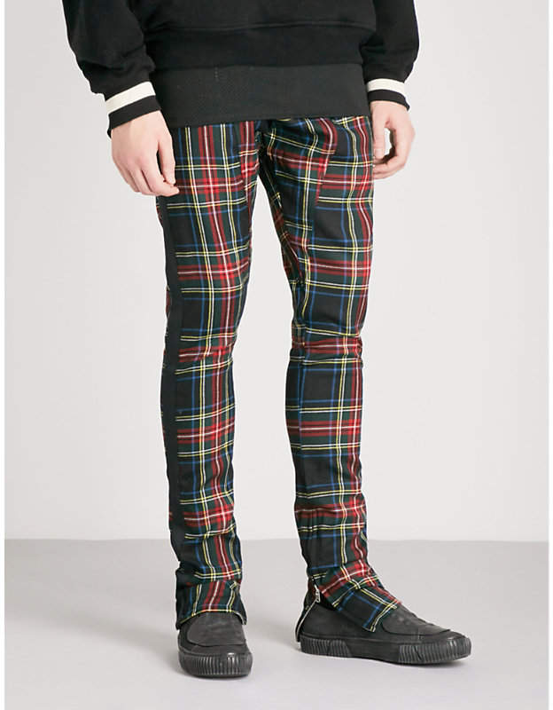 Checked stretch-wool jogging bottoms
