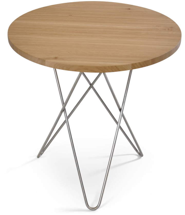 Ox Denmarq - Tall Mini O Beistelltisch Ø 50 cm, edelstahl / eiche