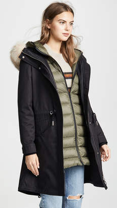 soia & kyo quilted zoelane jacket with fur trim hood