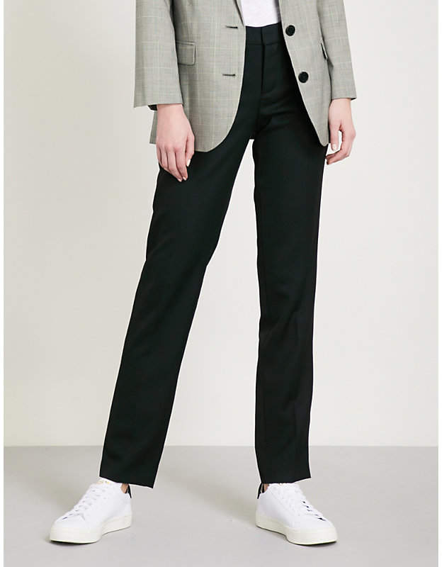 Prune tapered wool trousers
