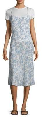Becken Bias Floral Silk Slip Dress
