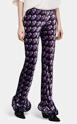 Chloé Women's Floral-Print Flared Pants - Black Pat. Chloé Women's Floral-Print Flared Pants - Black Pat.