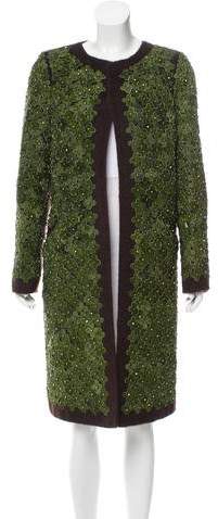 Floral Wool-Blend Coat
