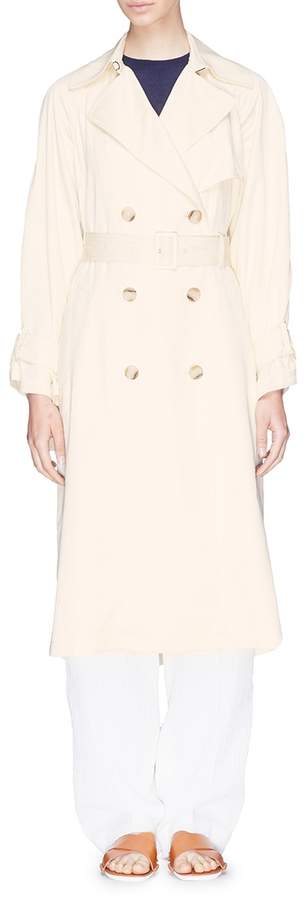 'Drapey' belted satin trench coat