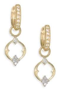 Small 18K Gold & Diamond Open Moroccan Quad Circle Earring Charms