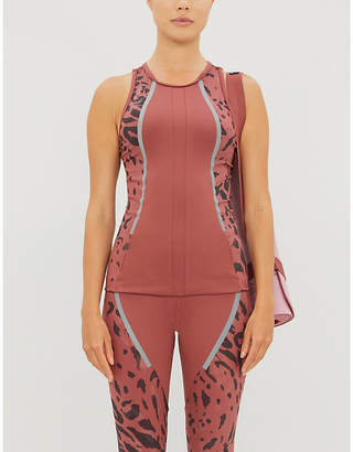 adidas by Stella McCartney Leopard-print stretch-jersey tank adidas by Stella McCartney Leopard-print stretch-jersey tank