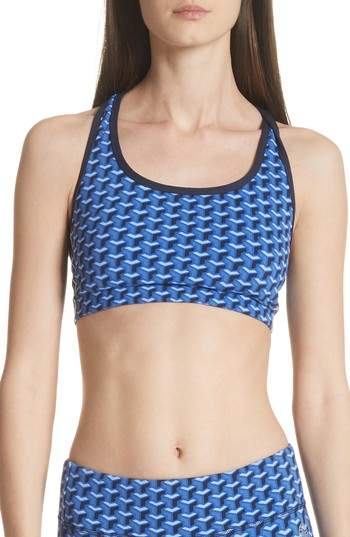 Print Mesh-Back Sports Bra