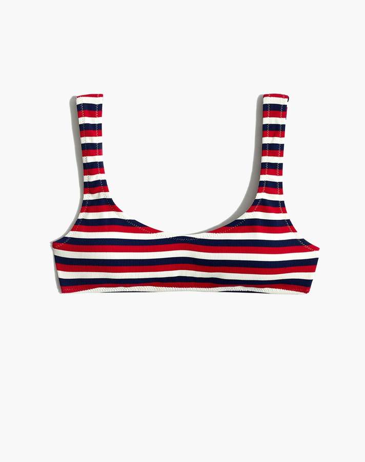 Solid & Striped Elle Bikini Top in American Stripe