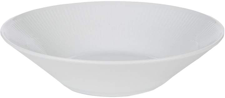 White Fluted Pasta Bowl