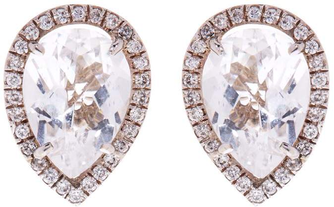 Diamond and Topaz White Gold Earrings