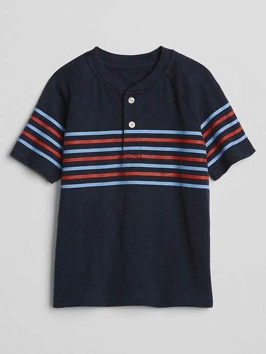 Chest-Stripe Henley T-Shirt