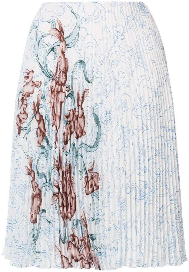 pleated print skirt