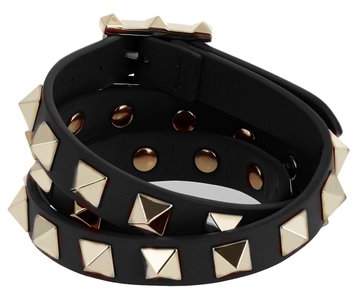 Rockstud wraparound leather bracelet