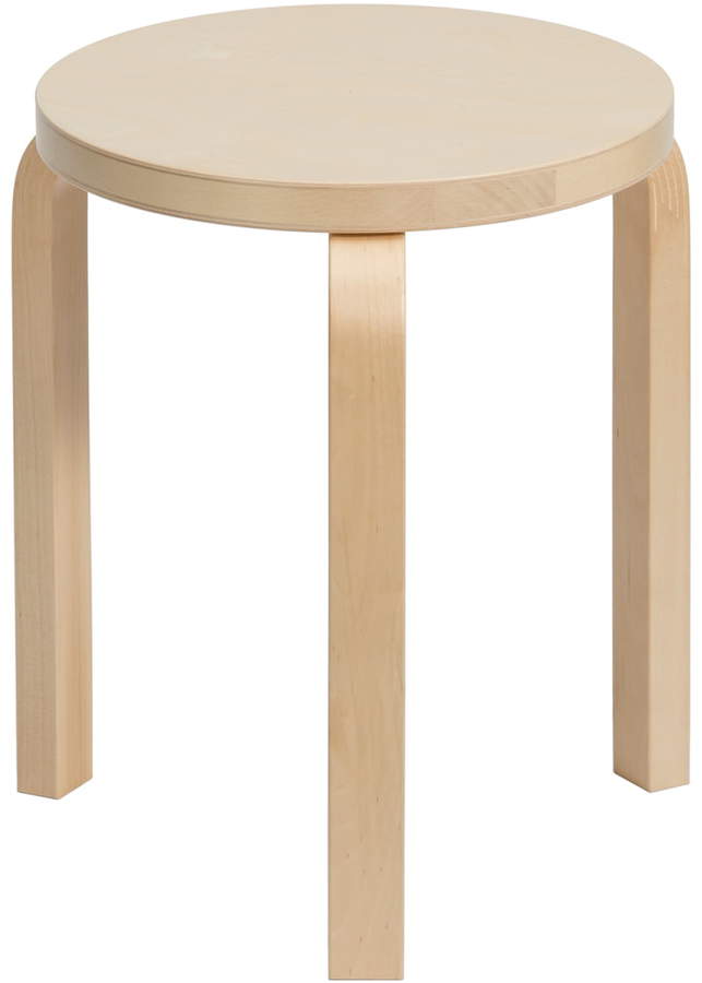 60 Hocker, Birkenfurnier