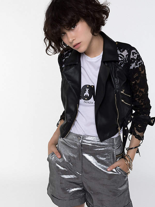 Bikerjacke mit Spitze