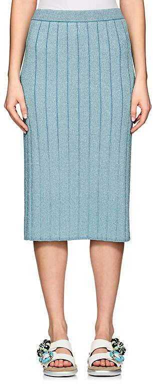 Women's Metallic Rib-Knit Pencil Skirt