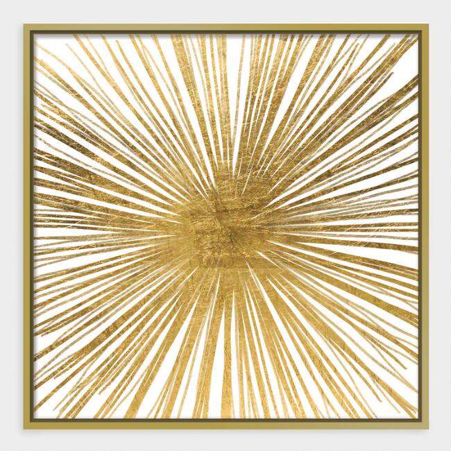 Golden Ray Wall Art in Gold Frame