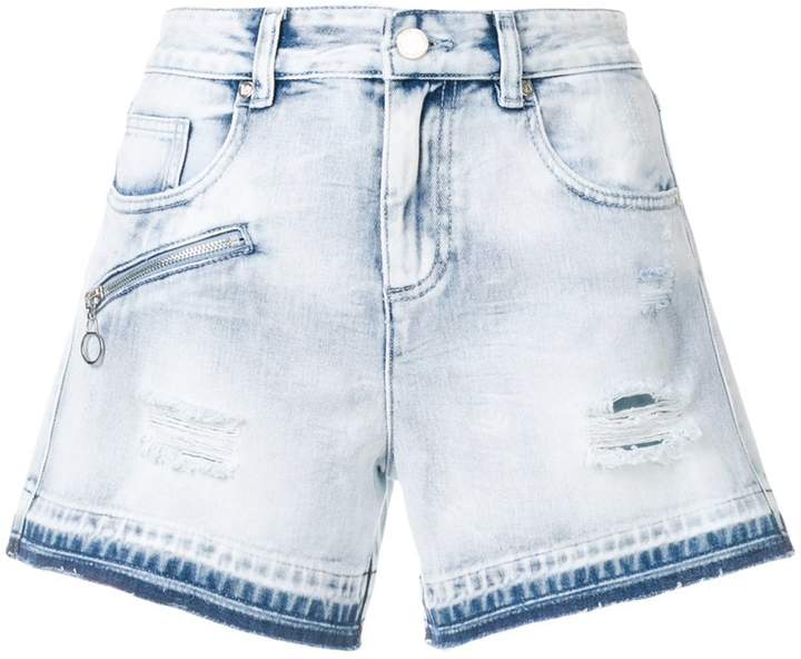 Jeans-Shorts mit ausgeblichenem Effekt
