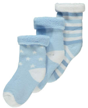 3 Pack Assorted Terry Socks