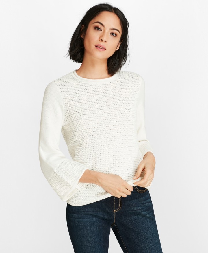 Crochet Bell-Sleeve Sweater