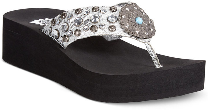 Yellow Box Addilyn Rhinestone Thong Sandals - ShopStyle