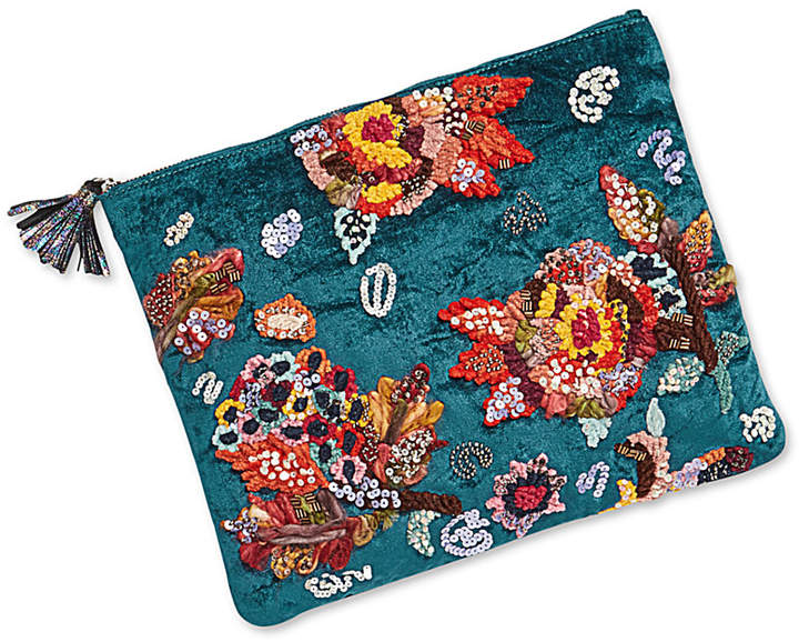 Ginger Medium Clutch with Floral Embroidery