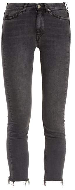 Daily raw-hem high-rise straight-leg jeans