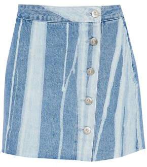 Bleached Denim Mini Skirt