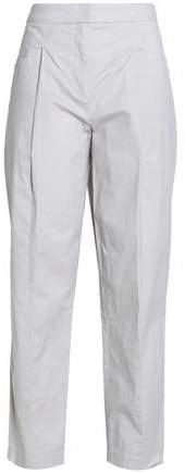 Dkny Pure Pleated Stretch-Cotton Poplin Tapered Pants