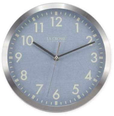 La CrosseTM Technology Metal Wall Clock with Blue Dial