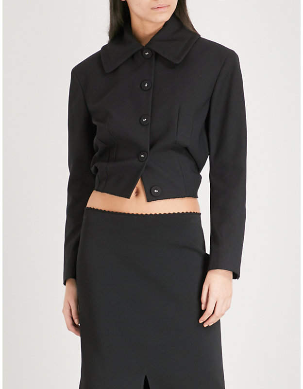 Cropped cotton-blend jacket