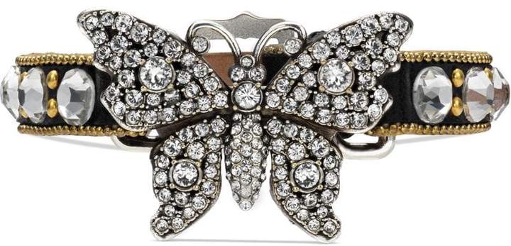 Crystal studded butterfly bracelet