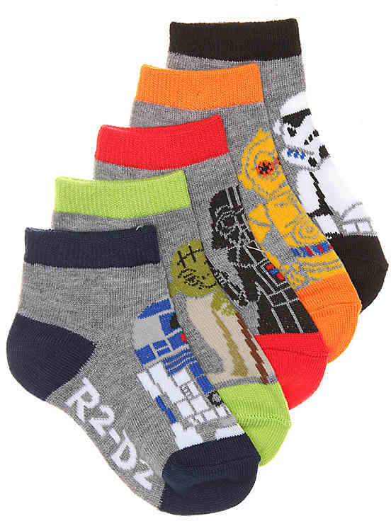 High Point Design Star Wars Infant & Toddler No Show Socks - 5 Pack - Boy's
