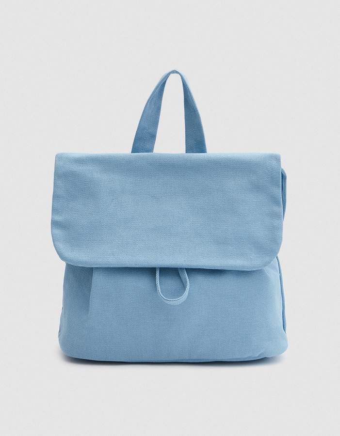 Canvas Shoulder Bag in Washed Blue