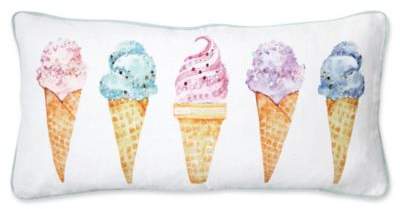Ice Cream Cone Oblong Throw Pillow