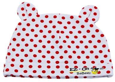 EZ-On BaBeezTM Cuffed Dot Cap in Red