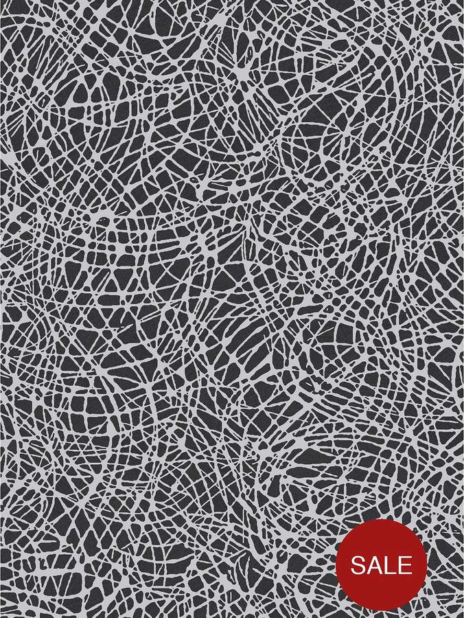 ARTHOUSE Foil Swirl Black/Silver Wallpaper