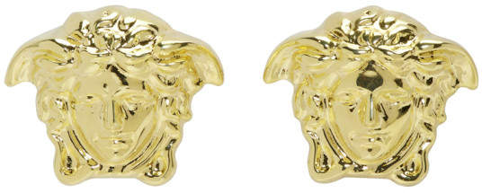Gold Small Medusa Earrings