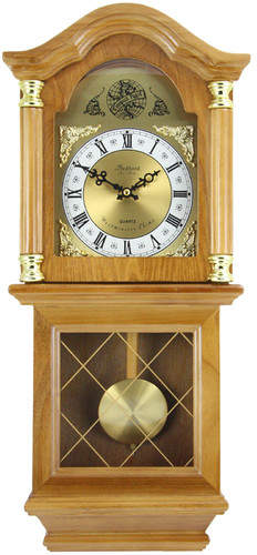 Bedford Clock Classic Chiming Wall Clock with Swinging Pendulum